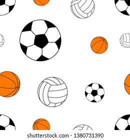 Vector sports equipment seamless pattern
