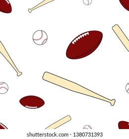 Vector sports equipment seamless pattern
