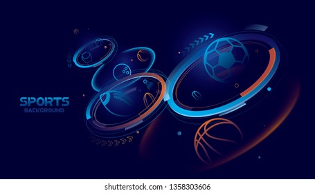 Vector sports with futuristic technology background design.