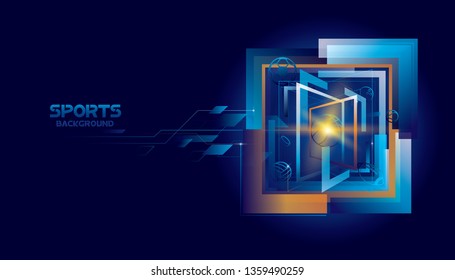 Vector sports with futuristic technology background design.