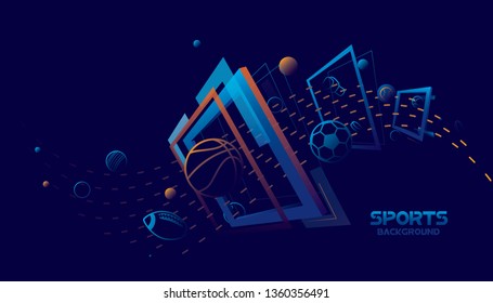 Vector sports with futuristic technology background design.