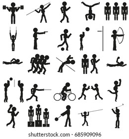 Vector Sports icon set in black