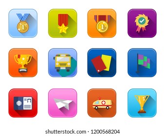 Vector Sports Icons - Play Tennis, Football, Soccer, Basketball And Other Sport Games