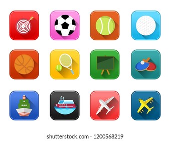 Vector Sports Icons - Play Tennis, Football, Soccer, Basketball And Other Sport Games