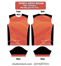 Vektor Sport Jersey Vorlage mit fett geometrischem Design. Vorder- und Rückseite inklusive, perfekt für Sublimationsdruck, Fahrradkits, Sportuniformen und Sportbekleidung.