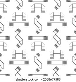 Vector sports monochrome outline shawls pattern. Illustration of fashion accessory.