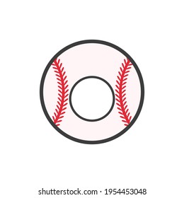Vector sports monogram. Baseball ball text box Leave a place for the team name text.