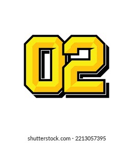 Vector sports number 02. Simple design