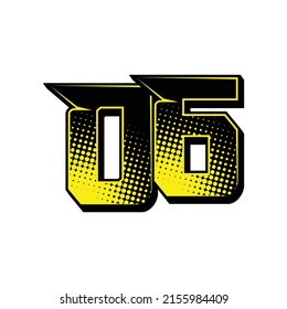 Vector sports number 06. Simple design