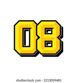Vector sports number 08. Simple design