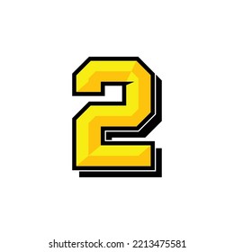 Vector sports number 2. Simple design