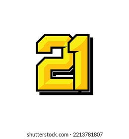 Vector Sports Number 21. Simple Design