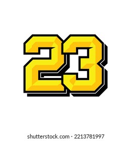 Vector sports number 23. Simple design