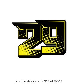 Vector sports number 29. Simple design
