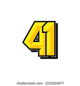 Vector sports number 41. Simple design