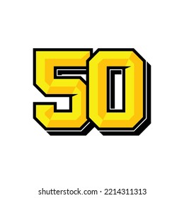 Vector sports number 50. Simple design