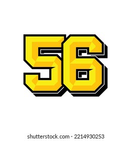 Vector sports number 56. Simple design