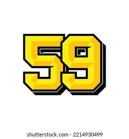 Vector sports number 59. Simple design