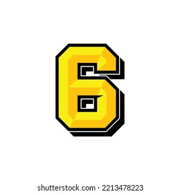 Vector sports number 6. Simple design