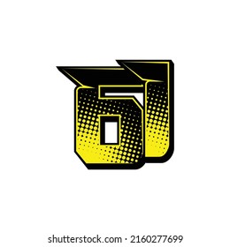Vector sports number 61. Simple design
