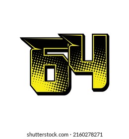 Vector sports number 64. Simple design