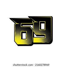 Vector sports number 69. Simple design