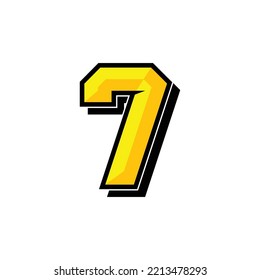 Vector sports number 7. Simple design