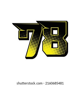 Vector sports number 78. Simple design