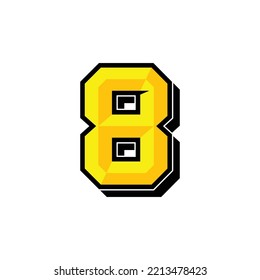 Vector sports number 8. Simple design