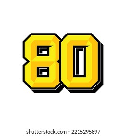 Vector sports number 80. Simple design