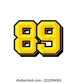 Vector sports number 89. Simple design