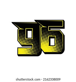 Vector sports number 96. Simple design