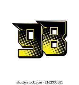 Vector sports number 98. Simple design