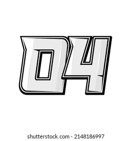 Vector sports numbers 04. Simple design