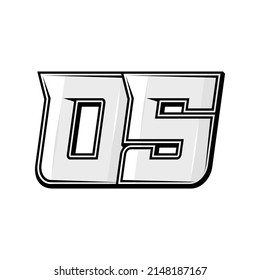 Vector sports numbers 05. Simple design