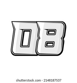 Vector sports numbers 08. Simple design