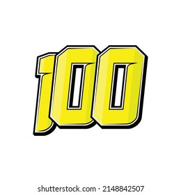 Vektorsportnummern 100. Einfaches Design