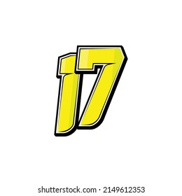 Vector Sports Numbers 17 Simple Design Stock Vector (Royalty Free ...