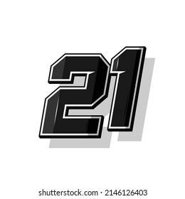 Vector Sports Numbers 21. Simple Design