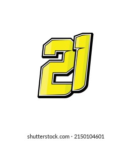 Vector Sports Numbers 21. Simple Design