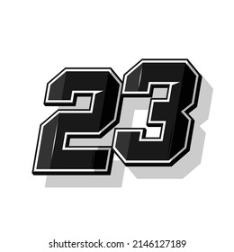 Vector Sports Numbers 23. Simple Design