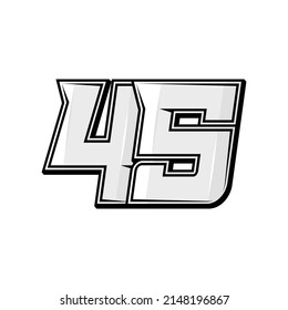 Vector sports numbers 45. Simple design