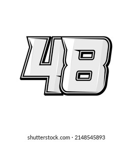 Vektorsportnummern 48. Einfaches Design