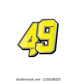 Vector Sports Numbers 49 Simple Design Stock Vector (Royalty Free ...