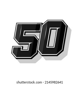 Vector sports numbers 50. Simple design
