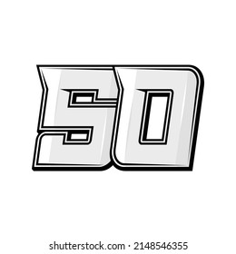 Vector sports numbers 50. Simple design