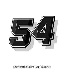 Vector sports numbers 54. Simple design