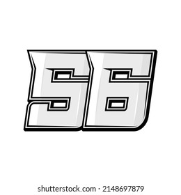 Vektorsportnummern 56. Einfaches Design