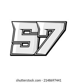 Vector sports numbers 57. Simple design