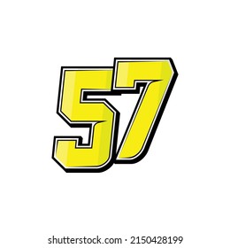 Vector sports numbers 57. Simple design